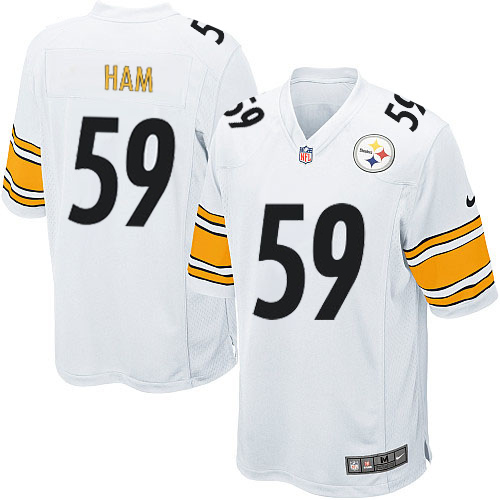 Men's Game Jack Ham Nike Jersey White Road - #59 NFL Pittsburgh Steelers